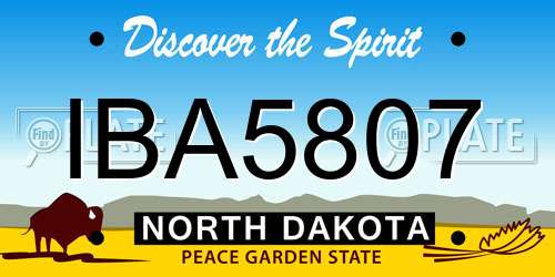 IBA5807 North Dakota License Plate