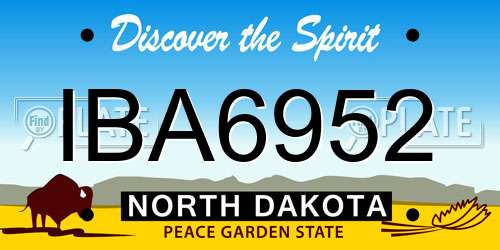 IBA6952 North Dakota License Plate
