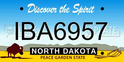 IBA6957 North Dakota License Plate