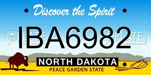 IBA6982 North Dakota License Plate
