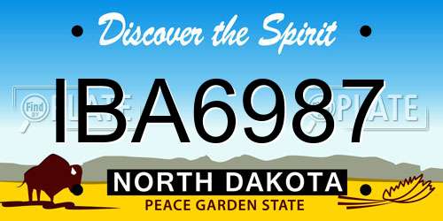 IBA6987 North Dakota License Plate