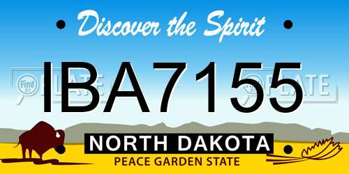 IBA7155 North Dakota License Plate