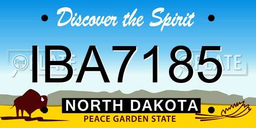 IBA7185 North Dakota License Plate