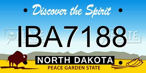IBA7188 North Dakota License Plate