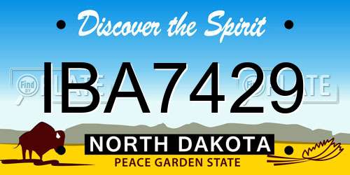 IBA7429 North Dakota License Plate