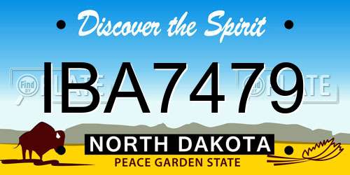 IBA7479 North Dakota License Plate