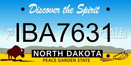 IBA7631 North Dakota License Plate