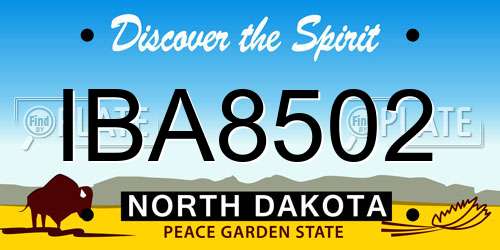IBA8502 North Dakota License Plate