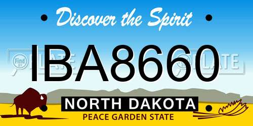 IBA8660 North Dakota License Plate