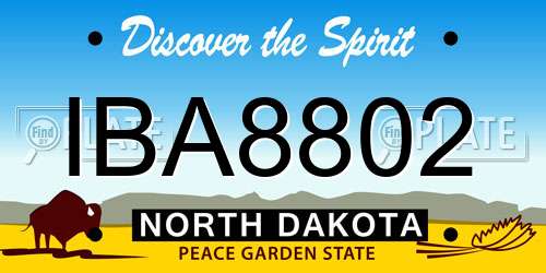 IBA8802 North Dakota License Plate