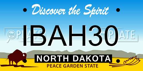 IBAH30 North Dakota License Plate