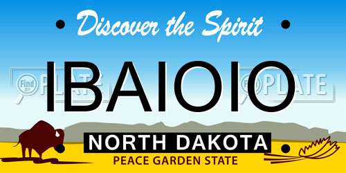 IBAIOIO North Dakota License Plate