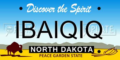 IBAIQIQ North Dakota License Plate