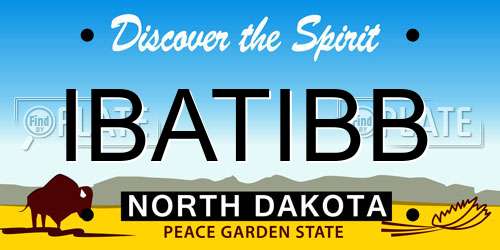 IBATIBB North Dakota License Plate
