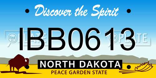 IBB0613 North Dakota License Plate