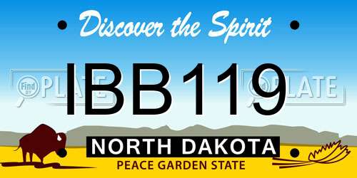 IBB119 North Dakota License Plate