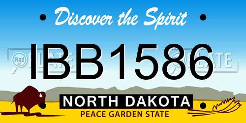 IBB1586 North Dakota License Plate