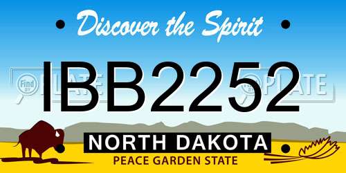 IBB2252 North Dakota License Plate