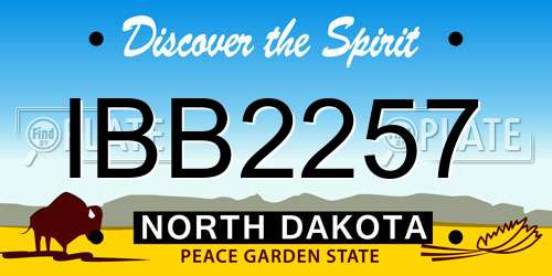 IBB2257 North Dakota License Plate
