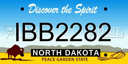 IBB2282 North Dakota License Plate