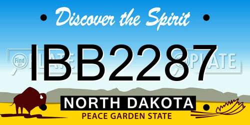 IBB2287 North Dakota License Plate