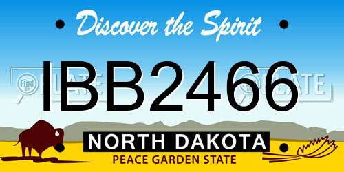 IBB2466 North Dakota License Plate