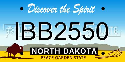 IBB2550 North Dakota License Plate