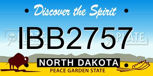 IBB2757 North Dakota License Plate