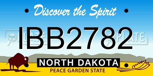 IBB2782 North Dakota License Plate