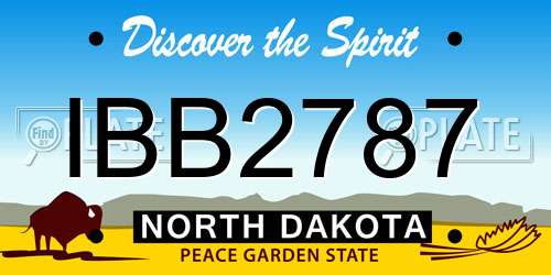 IBB2787 North Dakota License Plate