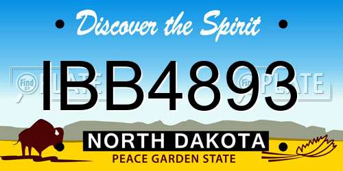 IBB4893 North Dakota License Plate
