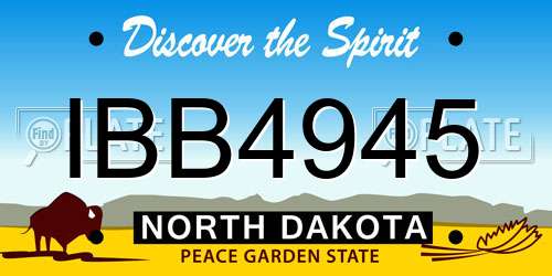 IBB4945 North Dakota License Plate