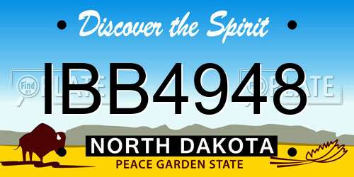IBB4948 North Dakota License Plate