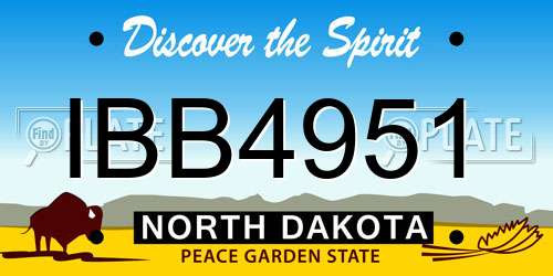 IBB4951 North Dakota License Plate