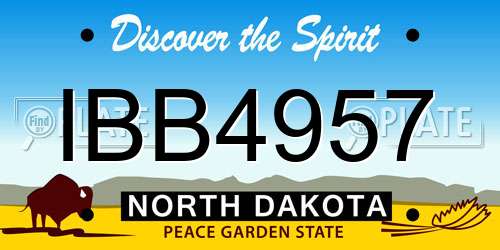 IBB4957 North Dakota License Plate