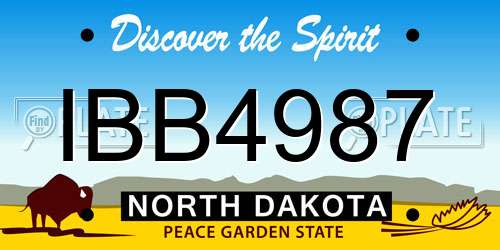 IBB4987 North Dakota License Plate