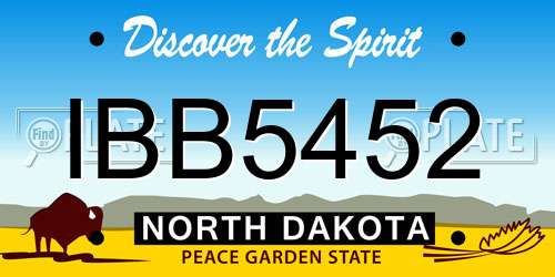 IBB5452 North Dakota License Plate
