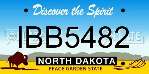 IBB5482 North Dakota License Plate