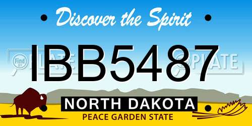 IBB5487 North Dakota License Plate