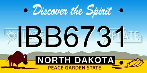 IBB6731 North Dakota License Plate