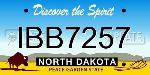 IBB7257 North Dakota License Plate