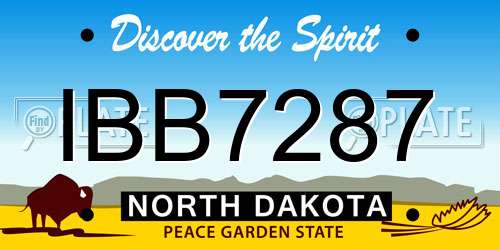 IBB7287 North Dakota License Plate