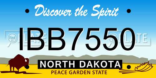 IBB7550 North Dakota License Plate