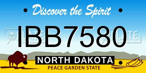 IBB7580 North Dakota License Plate