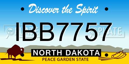 IBB7757 North Dakota License Plate