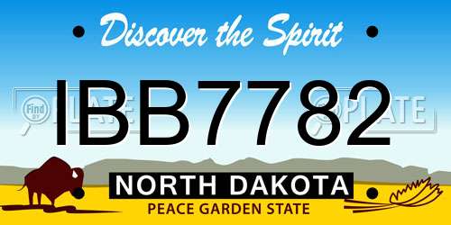 IBB7782 North Dakota License Plate