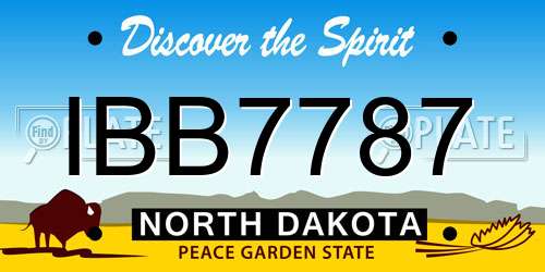 IBB7787 North Dakota License Plate