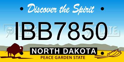 IBB7850 North Dakota License Plate