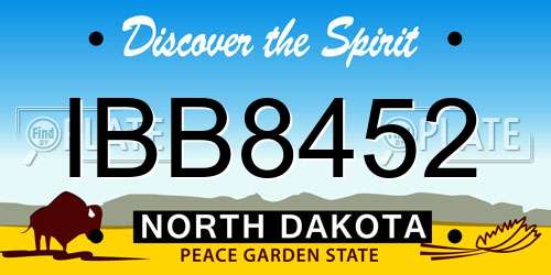 IBB8452 North Dakota License Plate