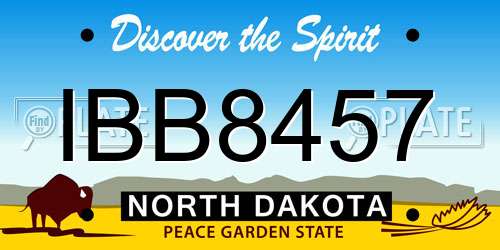 IBB8457 North Dakota License Plate